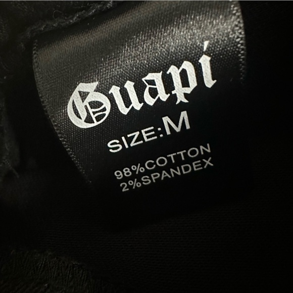 Guapi Pants Faux Leather Grunge Black Streetwear Fringe Cut Out Size Medium New - Picture 7 of 7